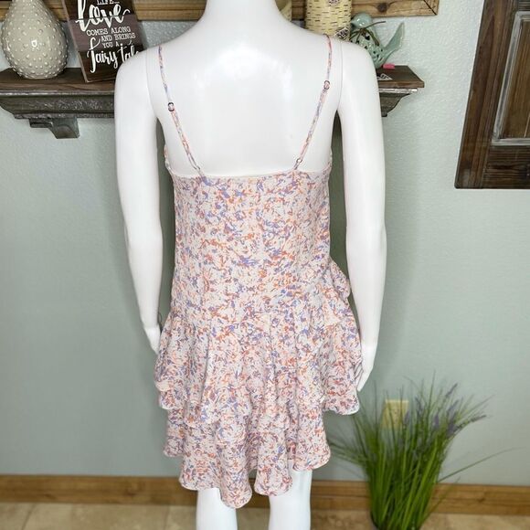 Prose and Poetry Asymmetrical Chiffon Ruffle Floral Spaghetti Strap Dress - Picture 14 of 16